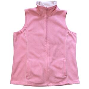 Miller’s Dusty Pink Polar Fleece Zip Vest Pockets Size 14 Sleeveless Cozy